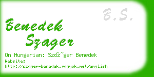 benedek szager business card